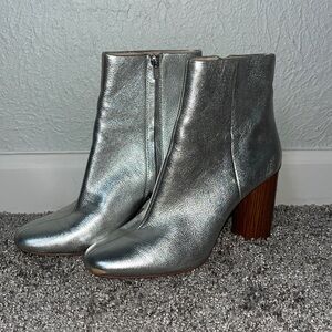 Loeffler Randall silver metallic ankle boot size 9